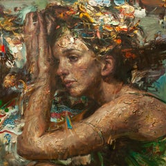 "Trattenere il tempo", Contemporaneo, Pittura a olio, Tela, Ritratto figurativo