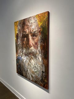 Ölgemälde auf leinwand, dramatische beleuchtung, strukturiert, "Jack" von Victor Wang