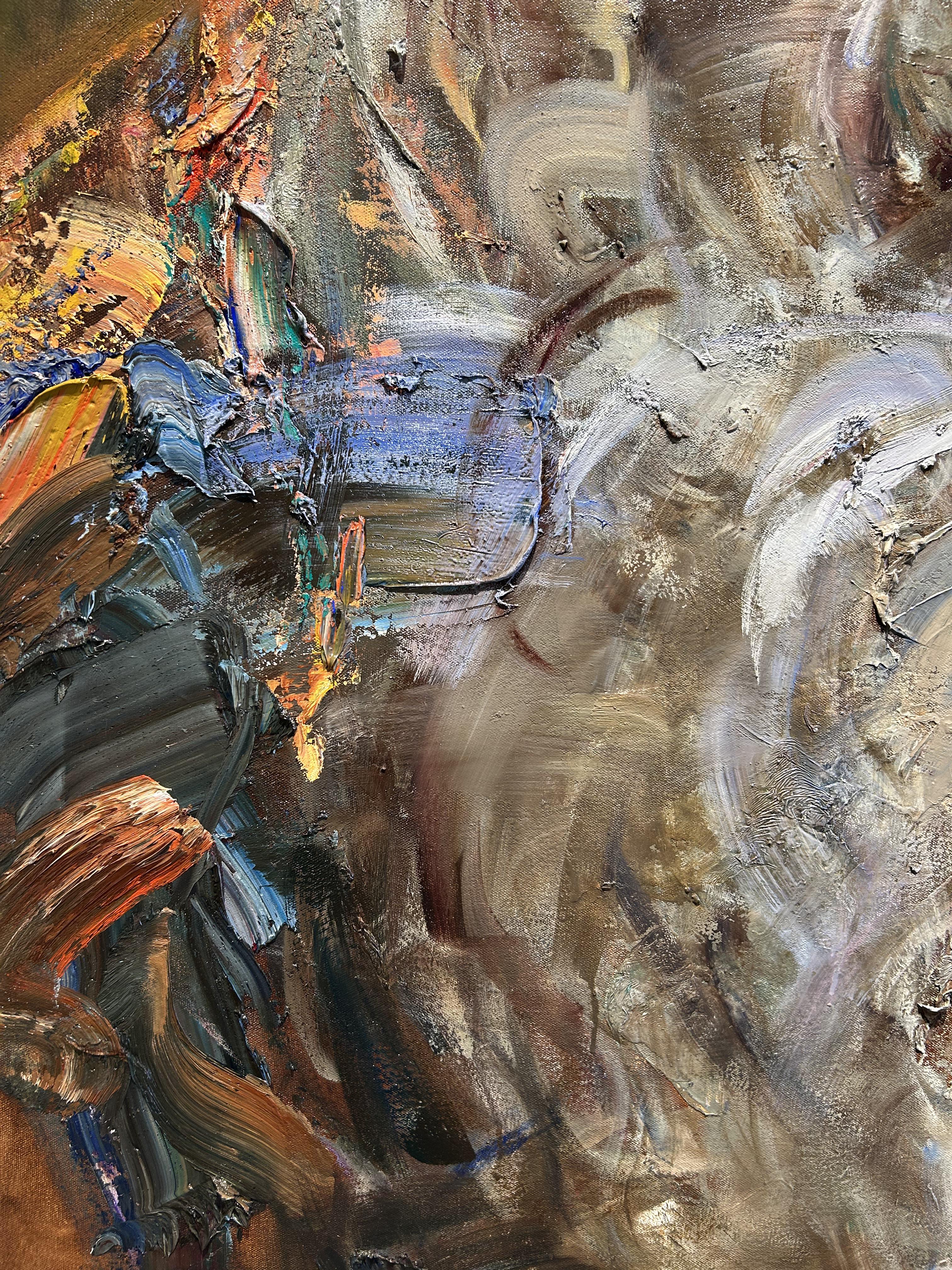Oil Painting on Canvas, Dramatic Lighting, Textured, 
