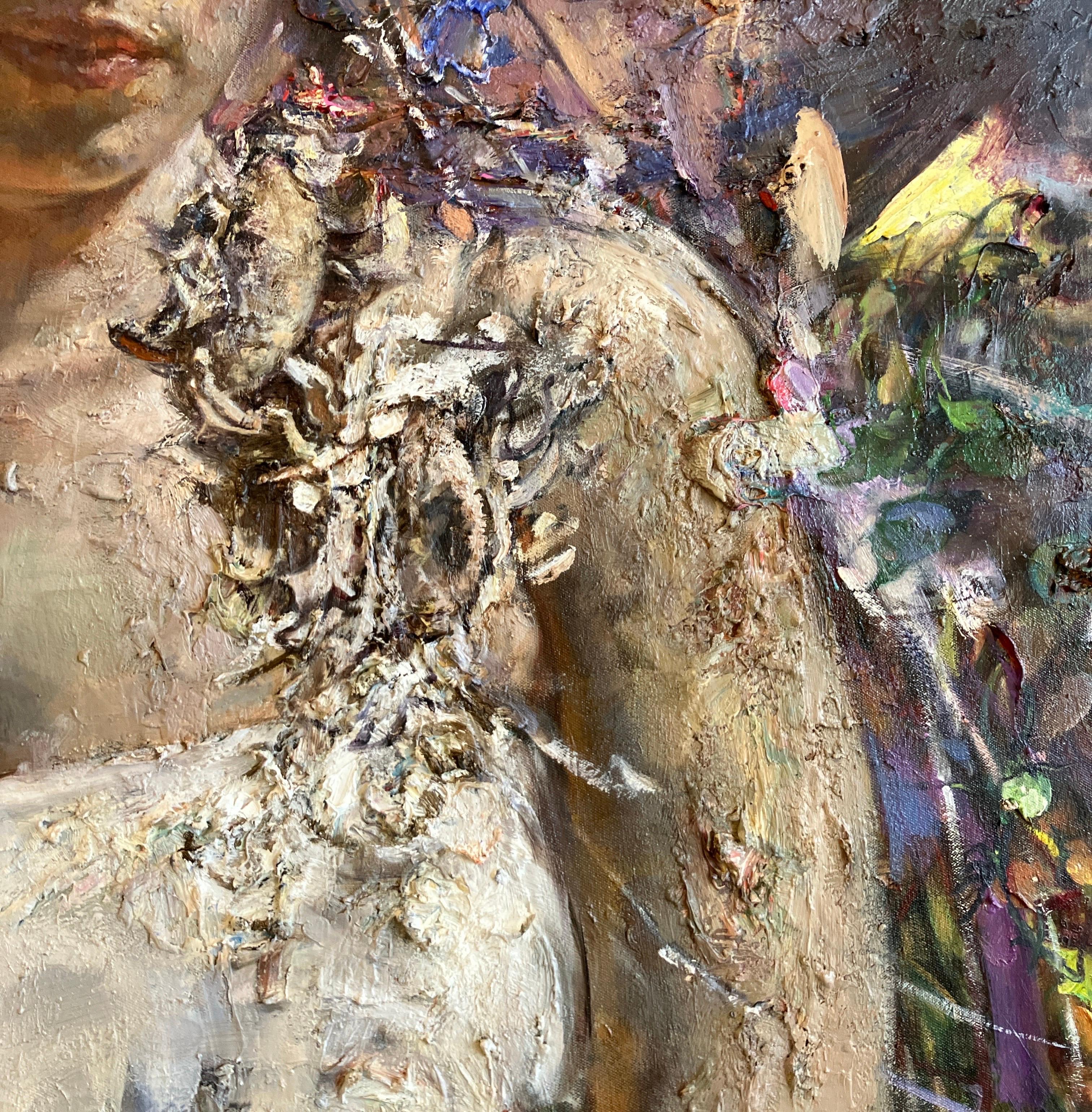 Ölgemälde auf Leinwand, Dramatische Beleuchtung, Strukturiert, Victor Wang, Maiden Voyage im Angebot 3