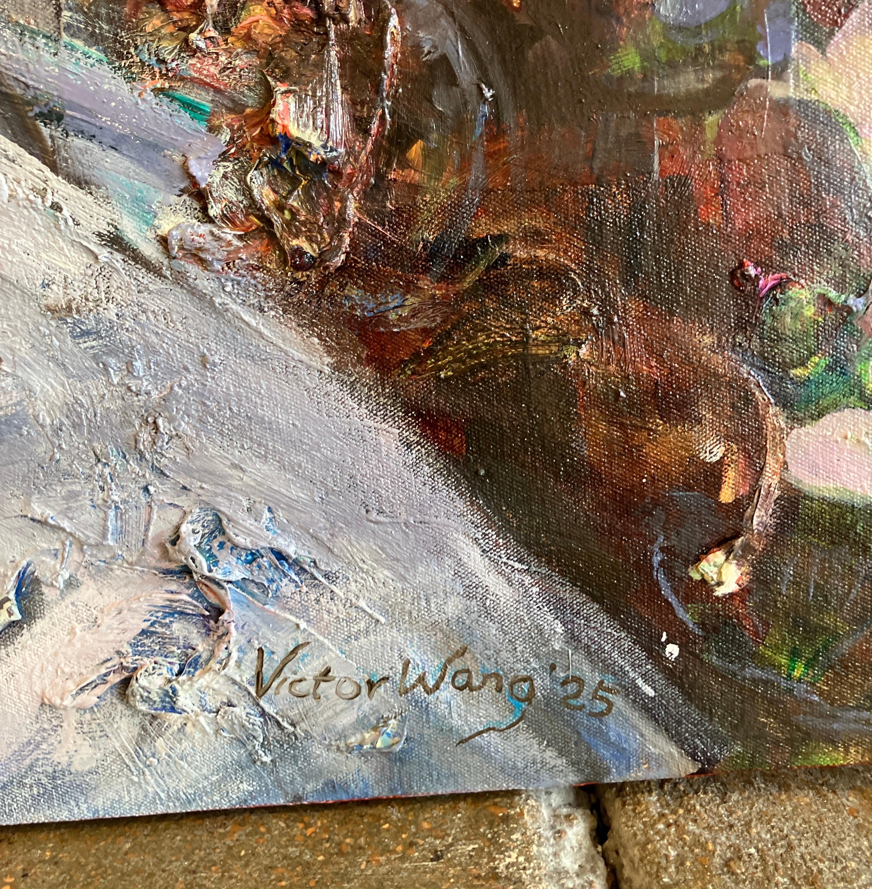 Ölgemälde auf Leinwand, Dramatische Beleuchtung, Strukturiert, Victor Wang, Maiden Voyage im Angebot 4