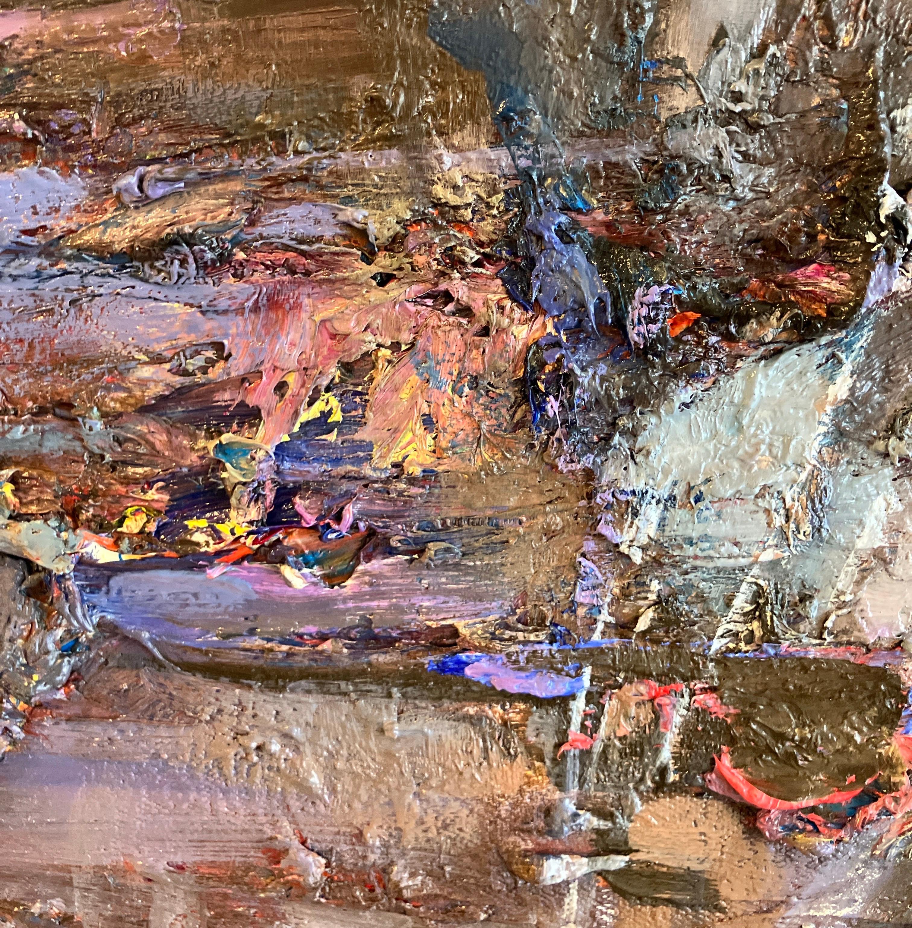 Ölgemälde auf Leinwand, Dramatische Beleuchtung, Strukturiert, Victor Wang, Maiden Voyage im Angebot 7