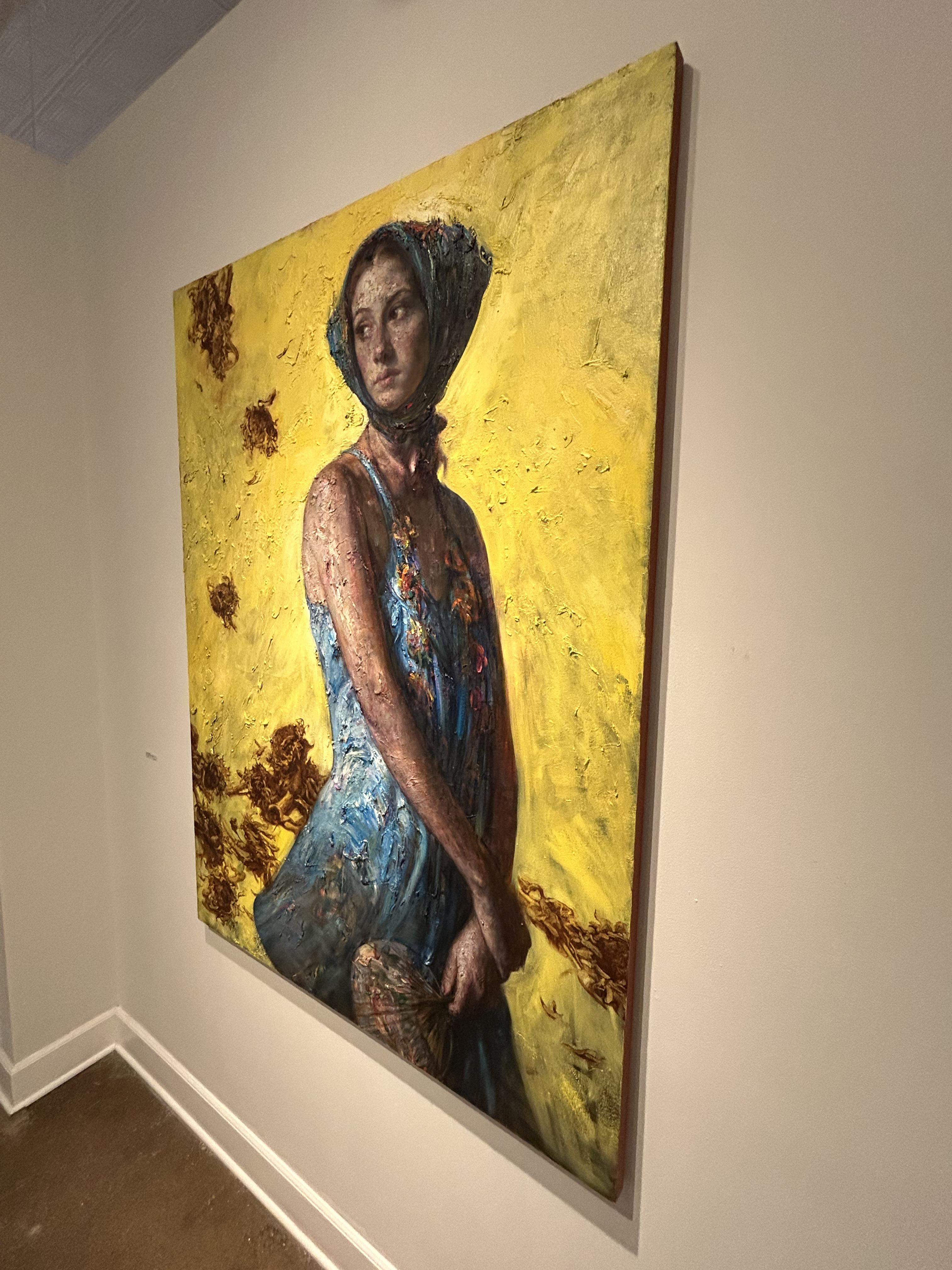 Figurative Oil Painting on Canvas, Flowers, 