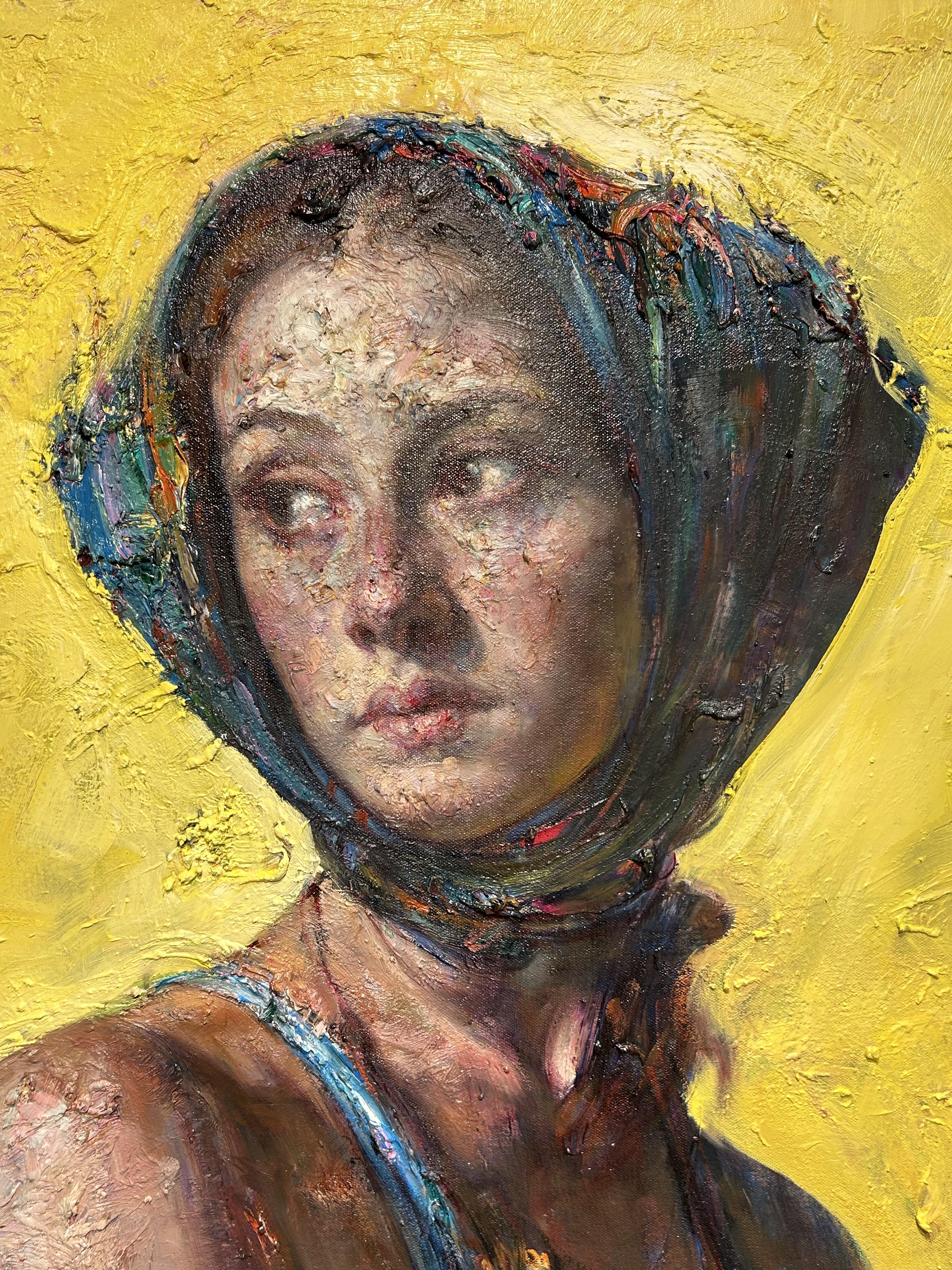 Figurative Oil Painting on Canvas, Flowers, 