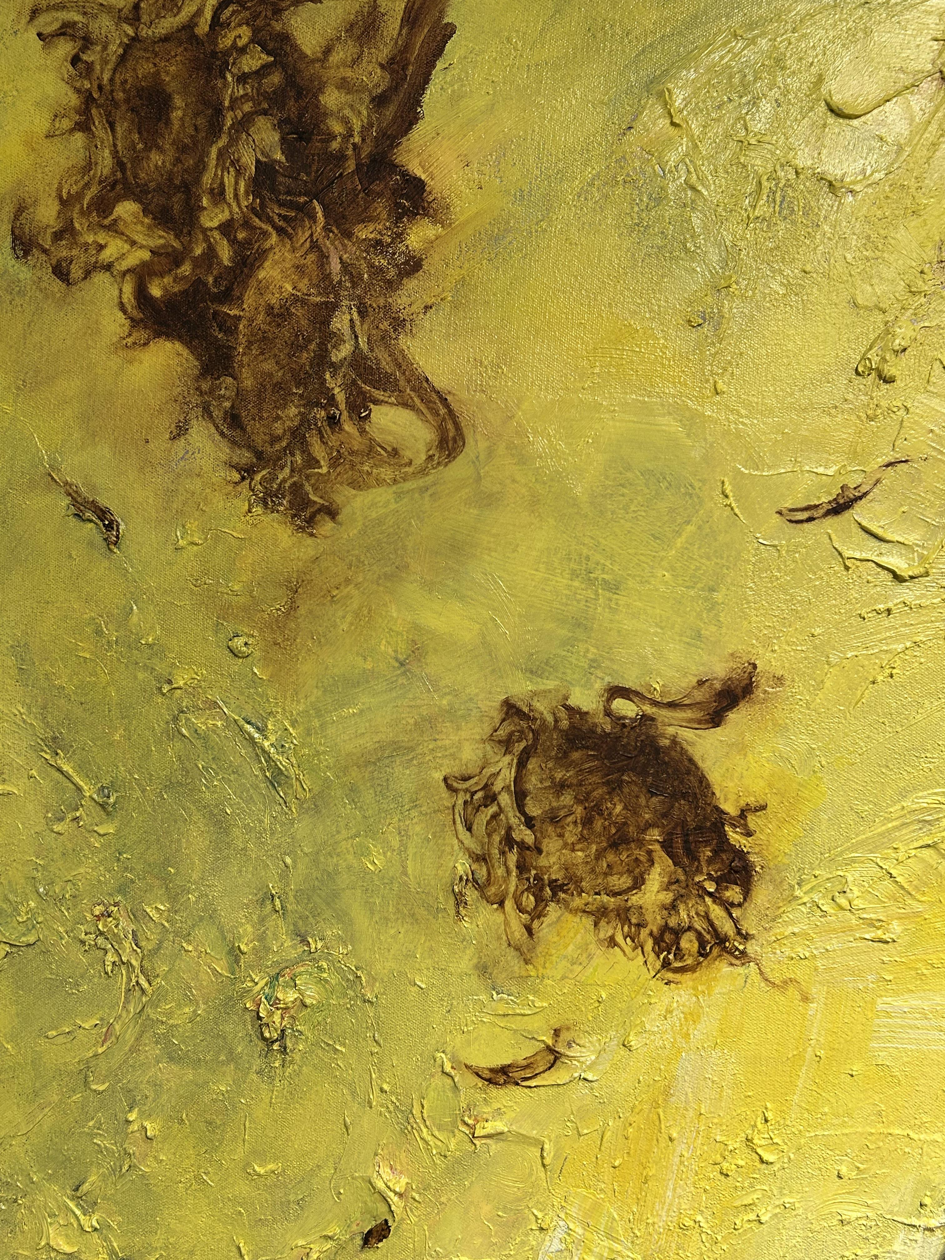Figurative Oil Painting on Canvas, Flowers, 
