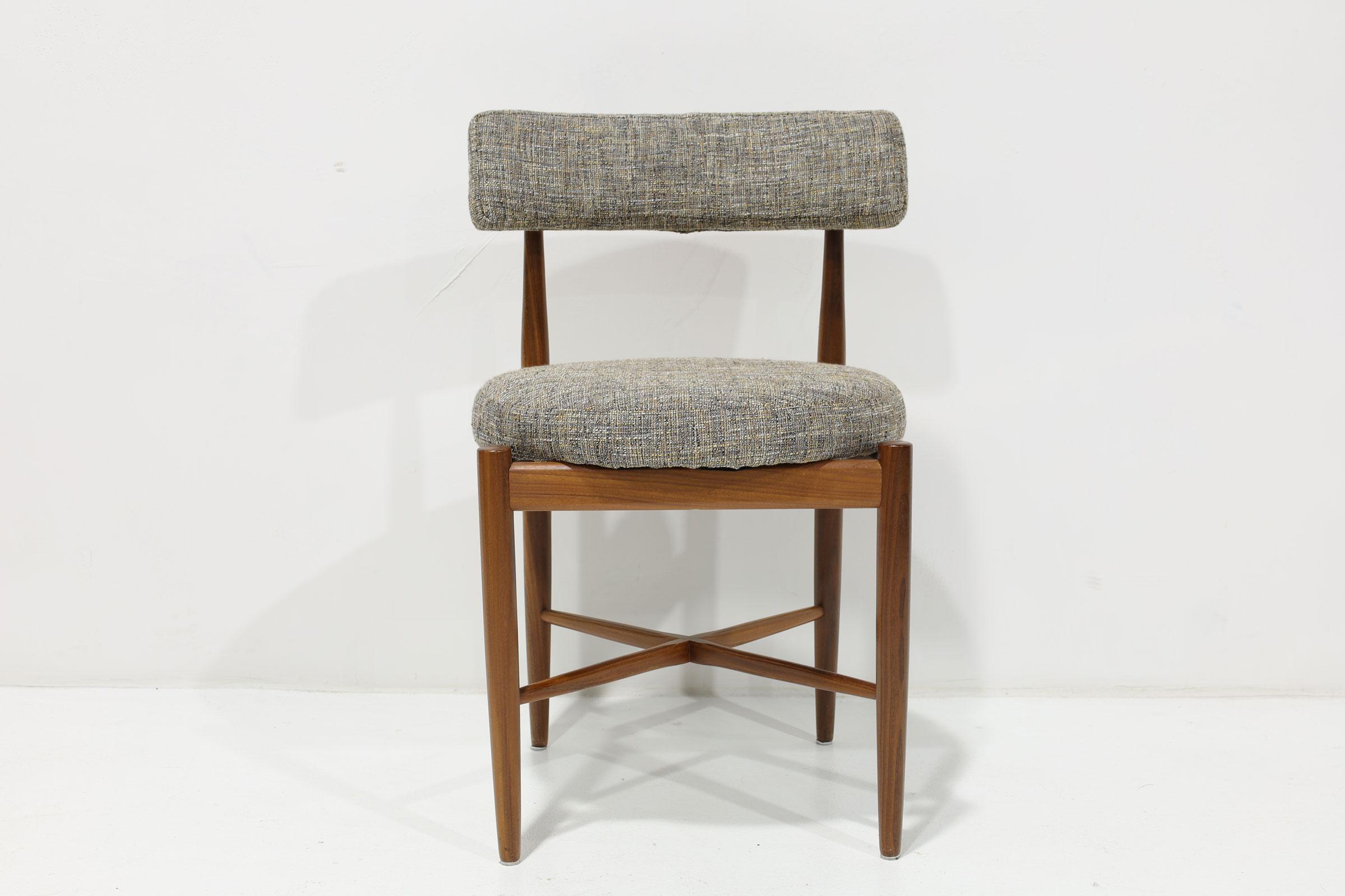 Upholstery Victor Wilkins for G Plan Set of Eight  'Fresco' Dining Chairs in Teak