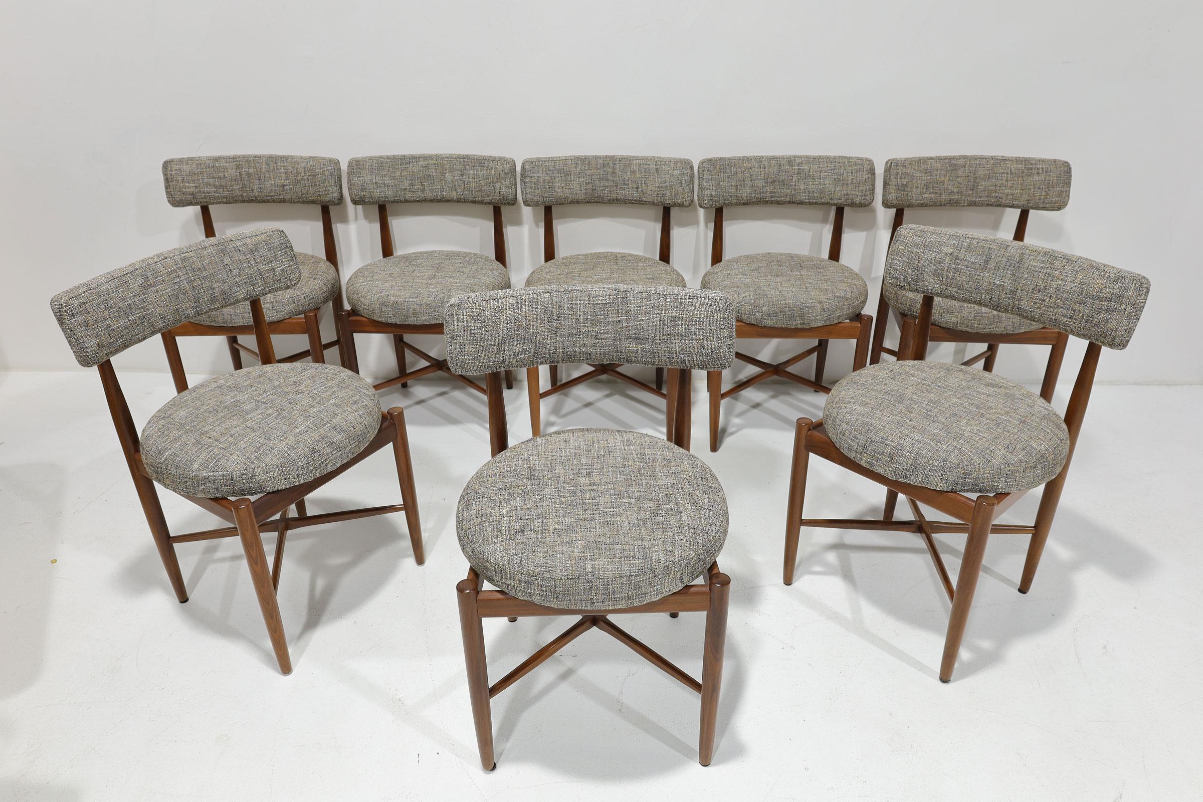 Victor Wilkins for G Plan Set of Eight  'Fresco' Dining Chairs in Teak 1