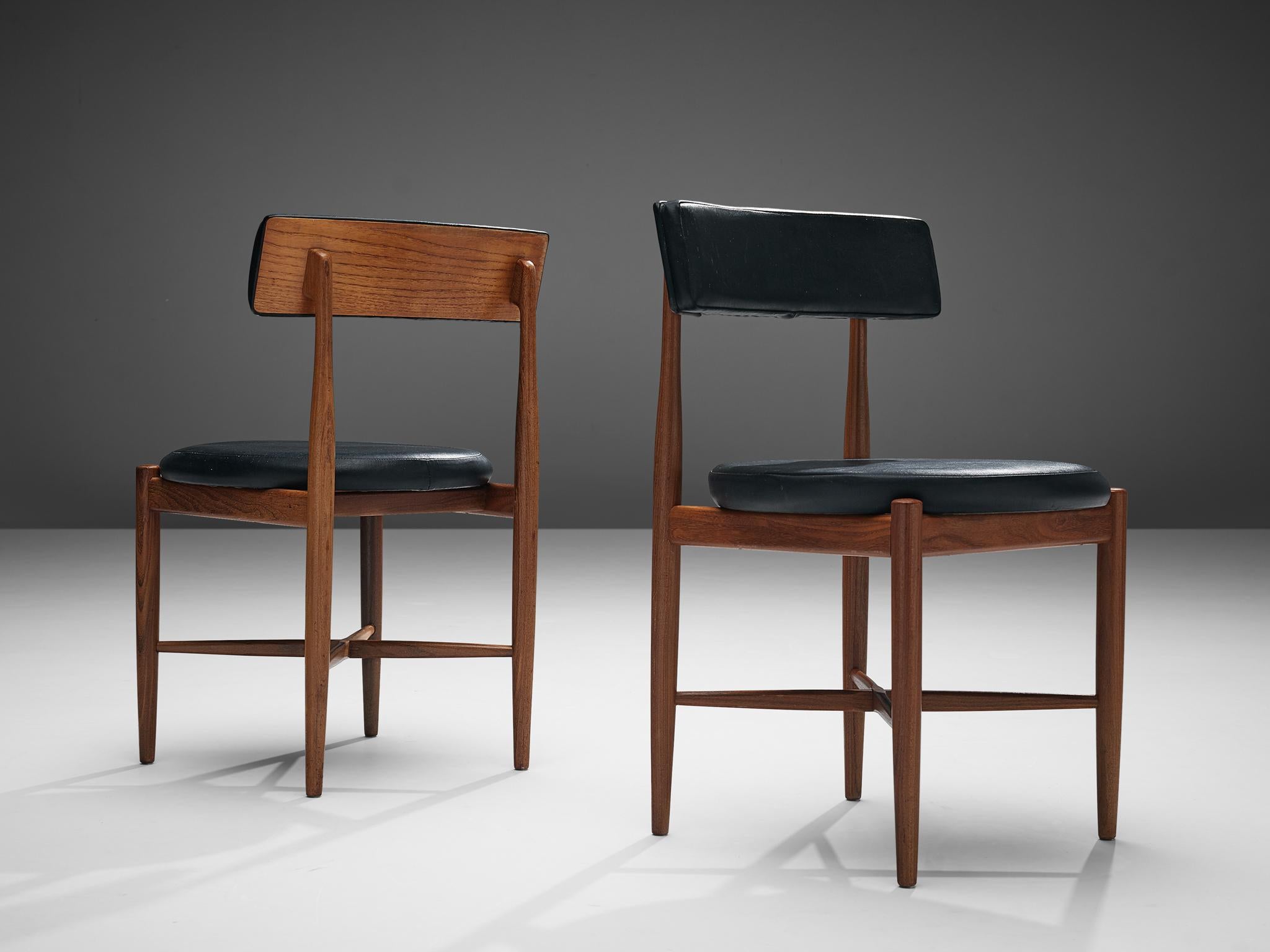 Mid-Century Modern Ensemble de six chaises de salle à manger 'Fresco' en teck Victor Wilkins pour G Plan  en vente