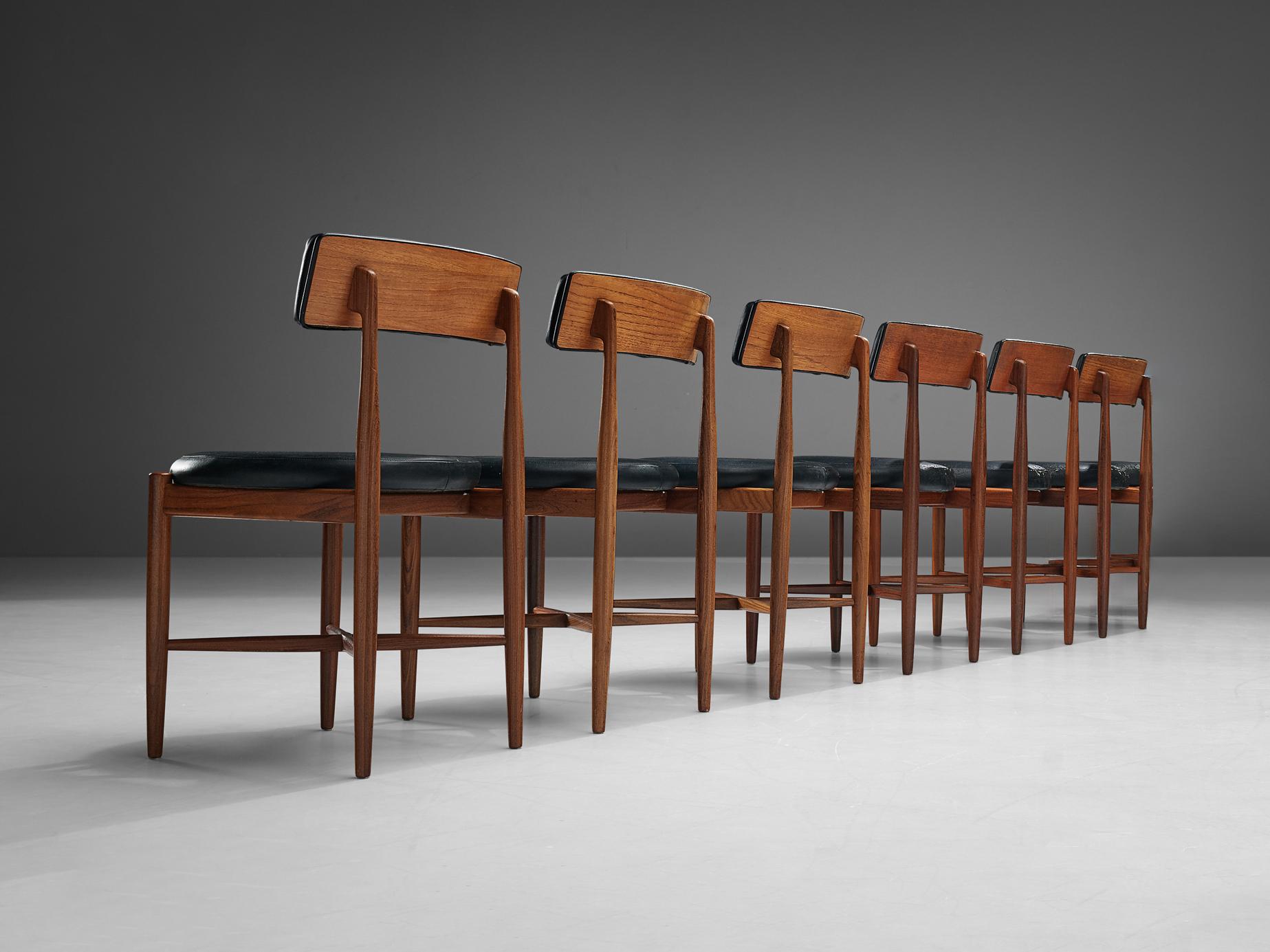 Victor Wilkins for G Plan Set of 'Fresco' Six Dining Chairs in Teak  In Good Condition For Sale In Waalwijk, NL