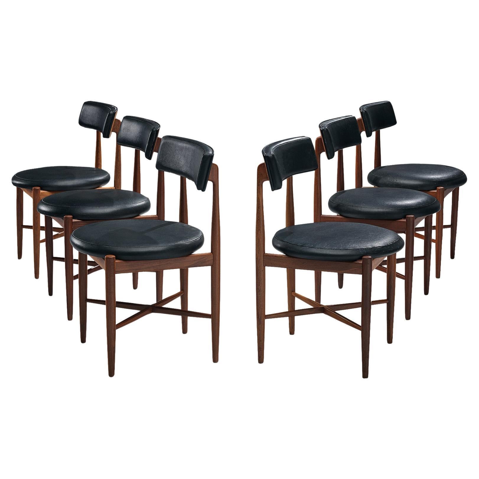 Victor Wilkins for G Plan Set of 'Fresco' Six Dining Chairs in Teak  For Sale