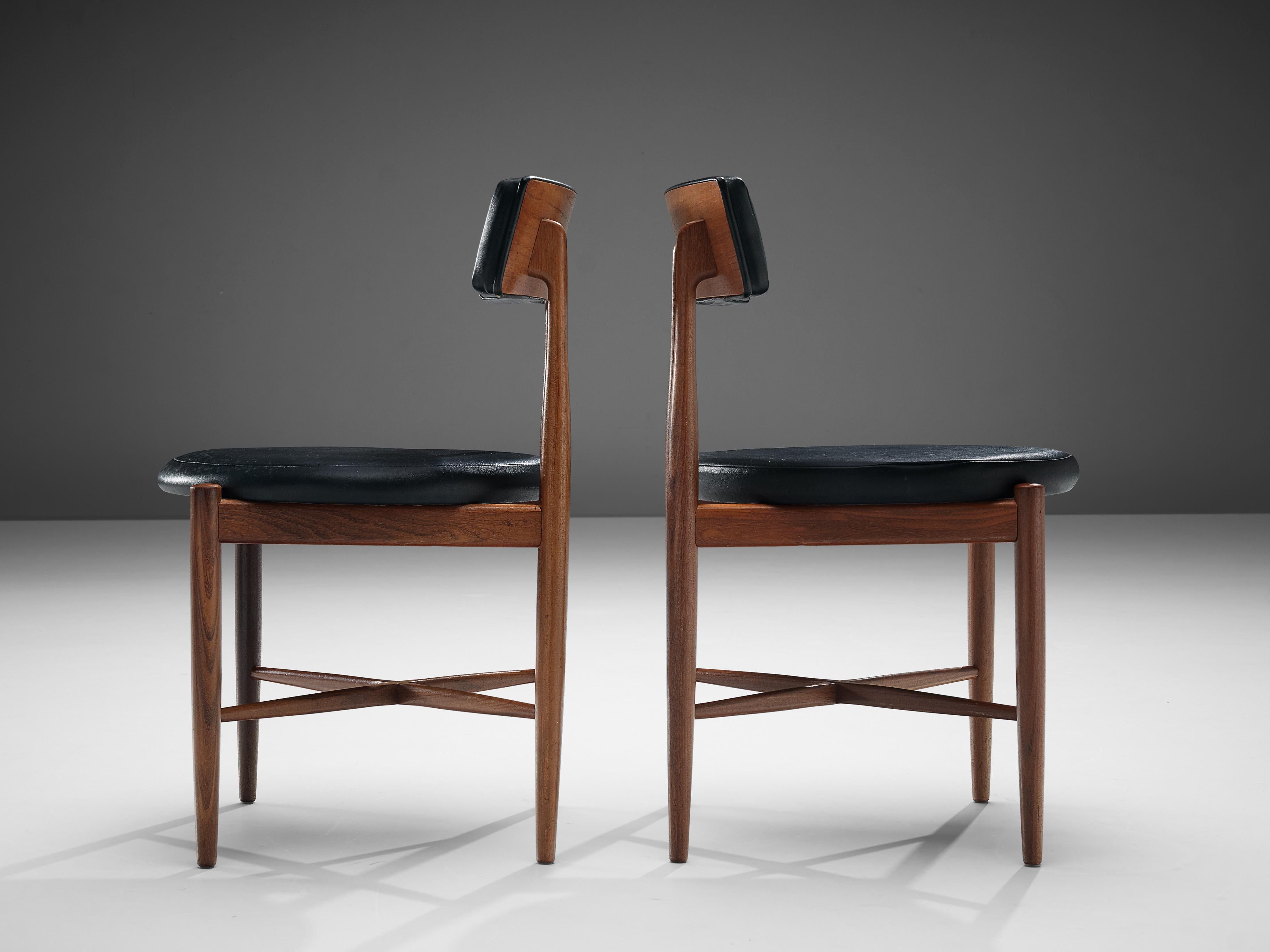 Mid-Century Modern Victor Wilkins for G Plan Set of 'Fresco' Six Dining Chairs in Teak 
