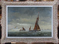 Pintura al óleo de Victor William Ellis "Gravesend Reach"