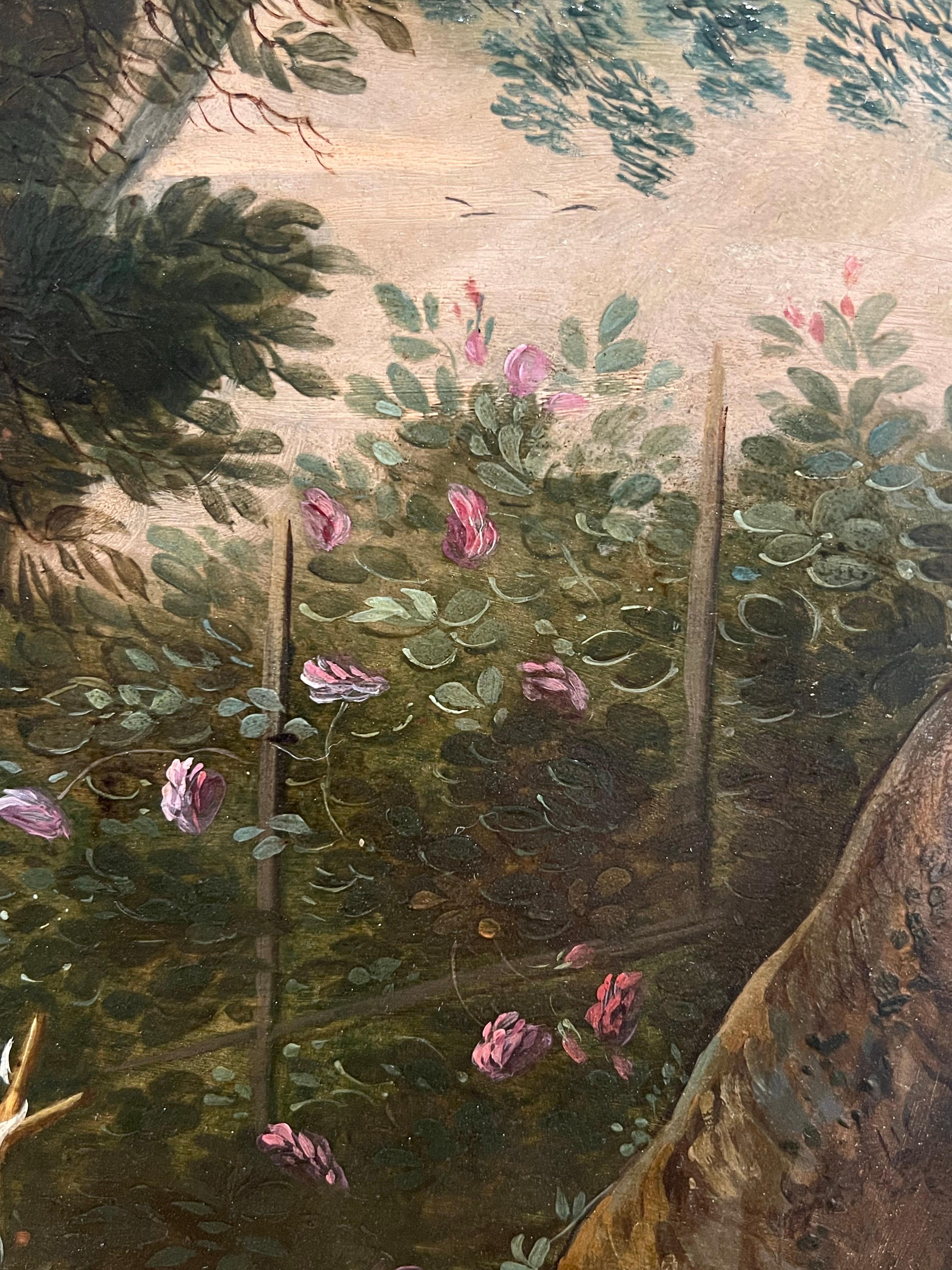 Paisaje antiguo flamenco del siglo XVII - Descanso en la huida a Egipto - Cristo 3