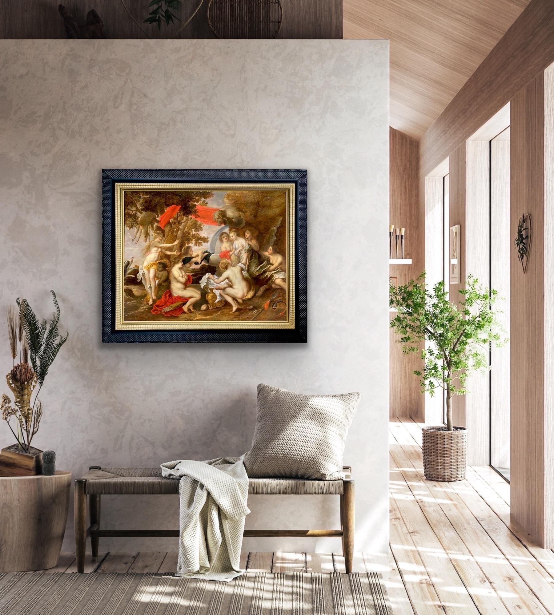 Großes altmeisterliches flämisches Gemälde aus dem 17. Jahrhundert - Diana und Kallisto - Rubens im Angebot 9