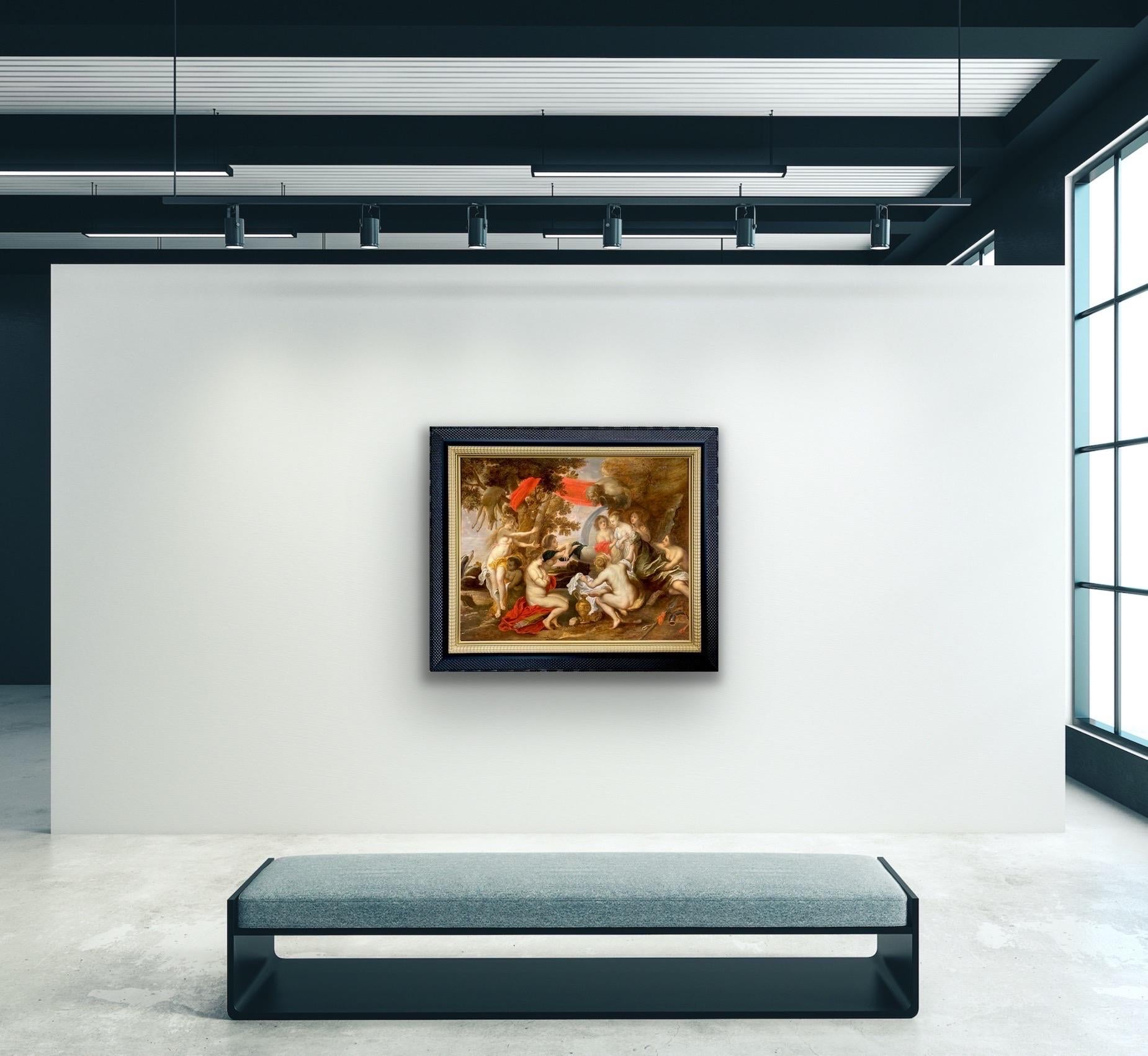 Großes altmeisterliches flämisches Gemälde aus dem 17. Jahrhundert - Diana und Kallisto - Rubens im Angebot 10