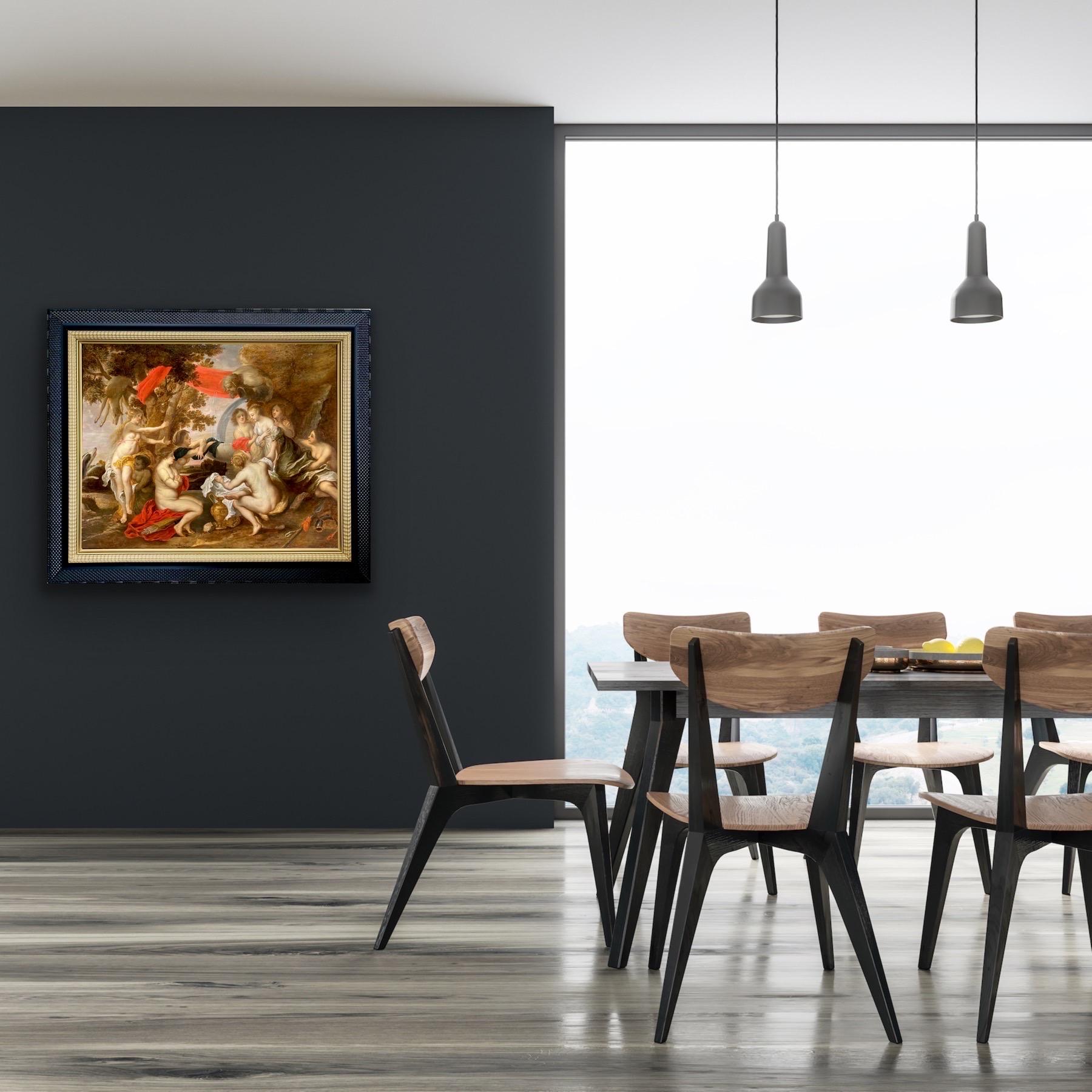 Großes altmeisterliches flämisches Gemälde aus dem 17. Jahrhundert - Diana und Kallisto - Rubens im Angebot 11
