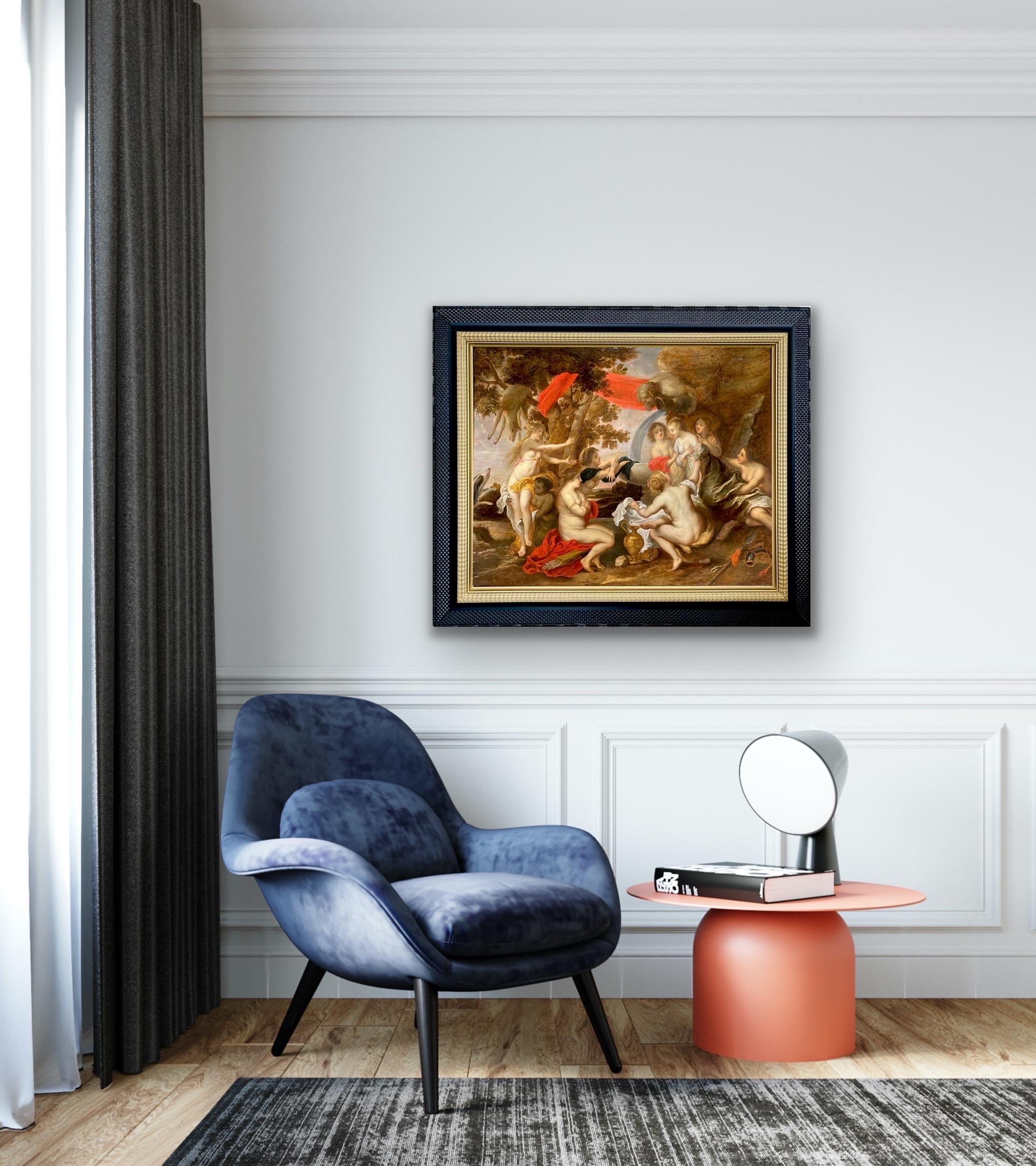 Großes altmeisterliches flämisches Gemälde aus dem 17. Jahrhundert - Diana und Kallisto - Rubens im Angebot 12
