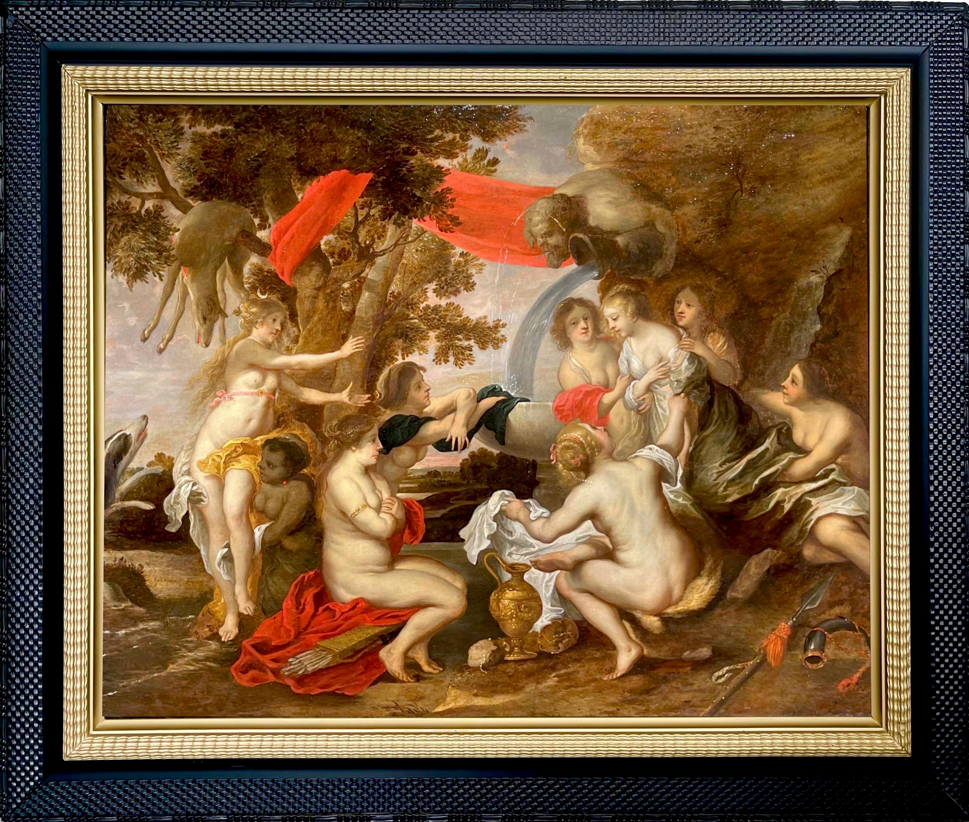 Großes altmeisterliches flämisches Gemälde aus dem 17. Jahrhundert - Diana und Kallisto - Rubens (Alte Meister), Painting, von Victor Wolfvoet the Younger