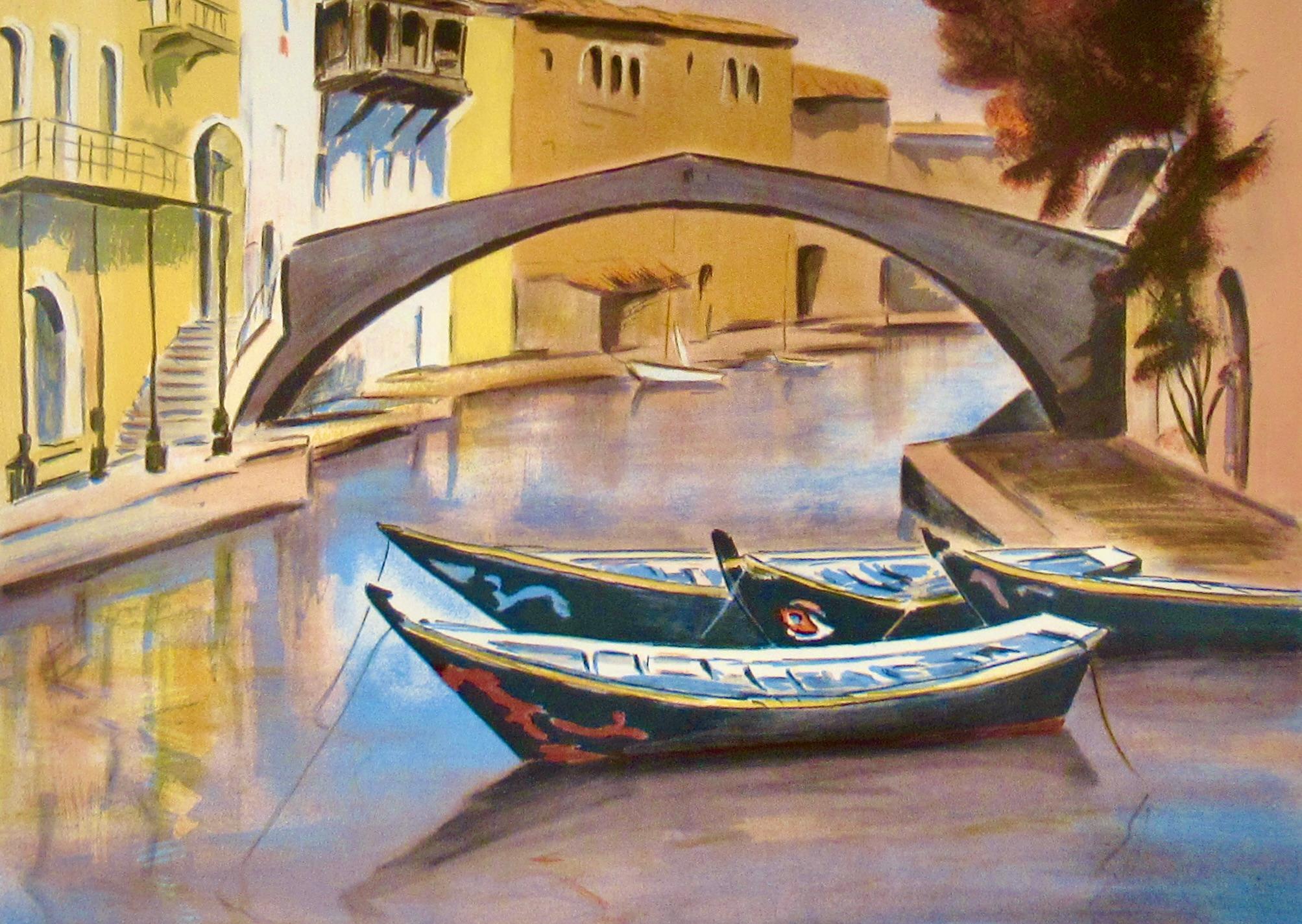 Port Grimaud (exposition) - Impressionnisme Print par Victor Zarou