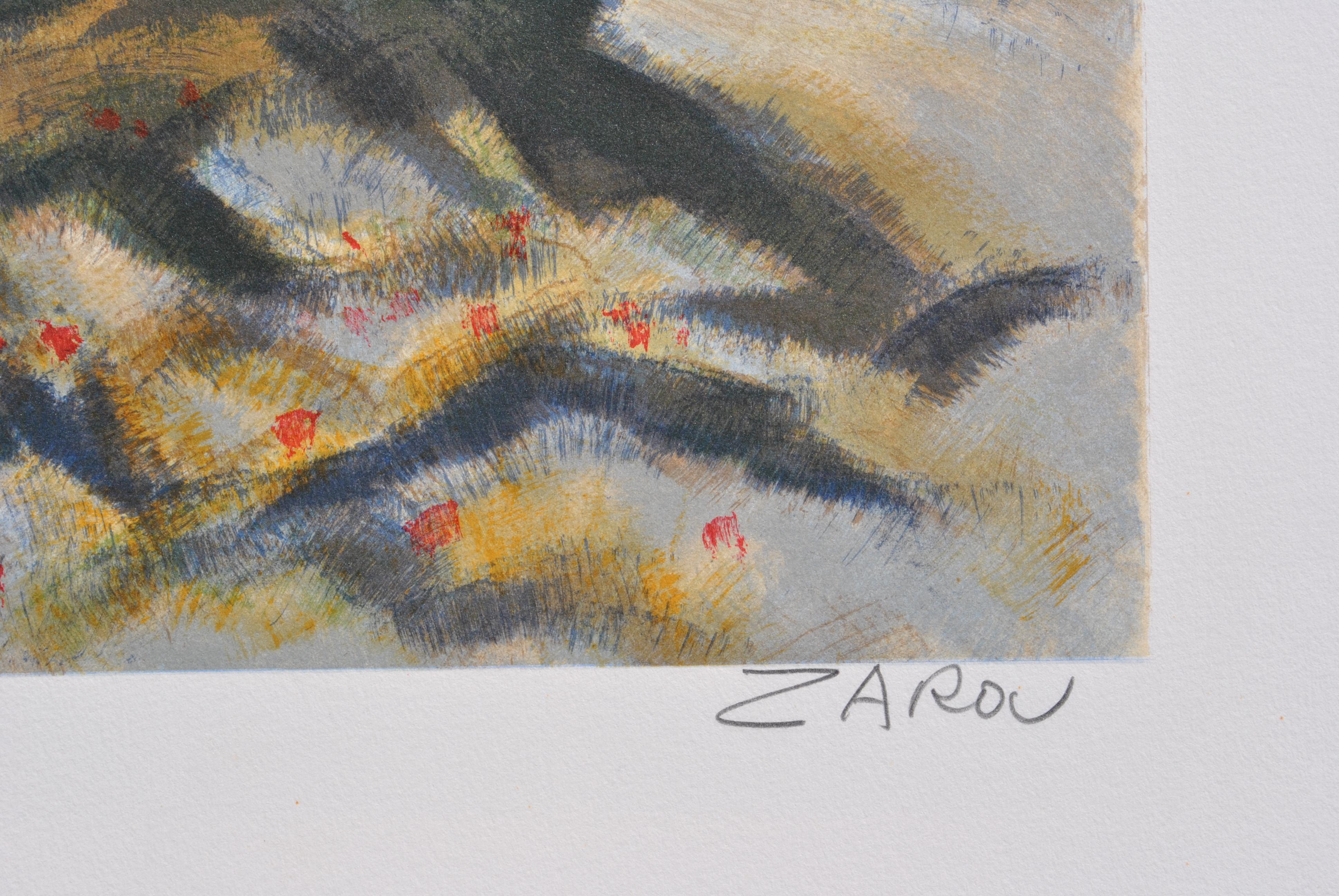 The Provence Mill - Original Lithograph, HANDSIGNED & Ltd /150 - Modern Print by Victor Zarou