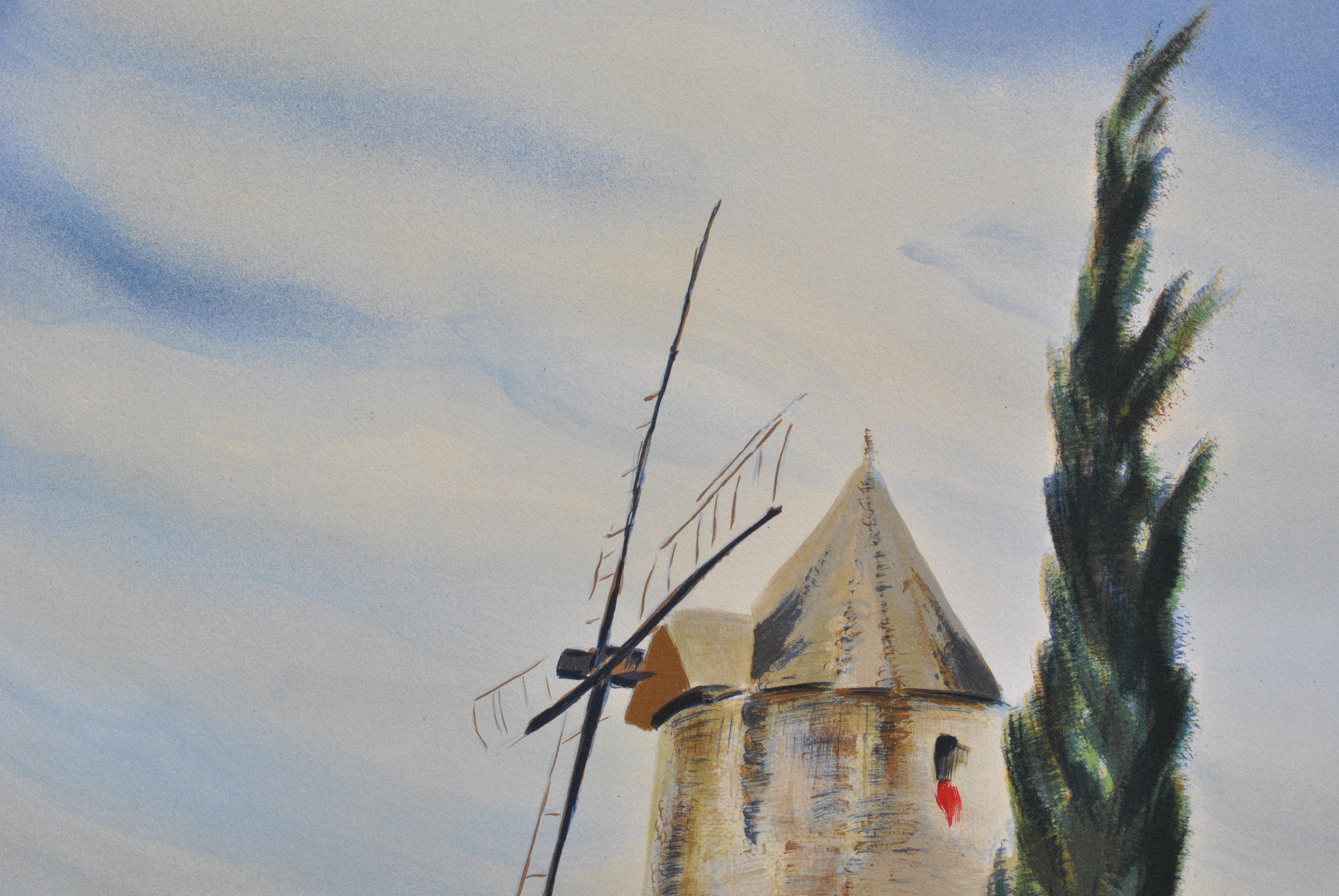 The Provence Mill - Original Lithograph, HANDSIGNED & Ltd /150 For Sale 3
