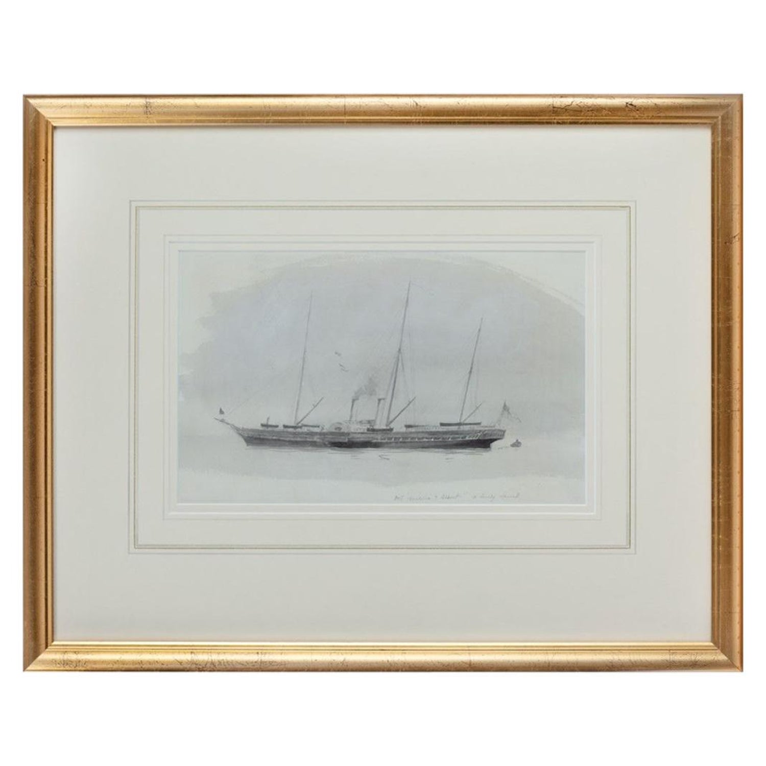 'Victoria and Albert a lovely vessel' Watercolor Royal yacht by Harold  Wyllie For Sale at 1stDibs