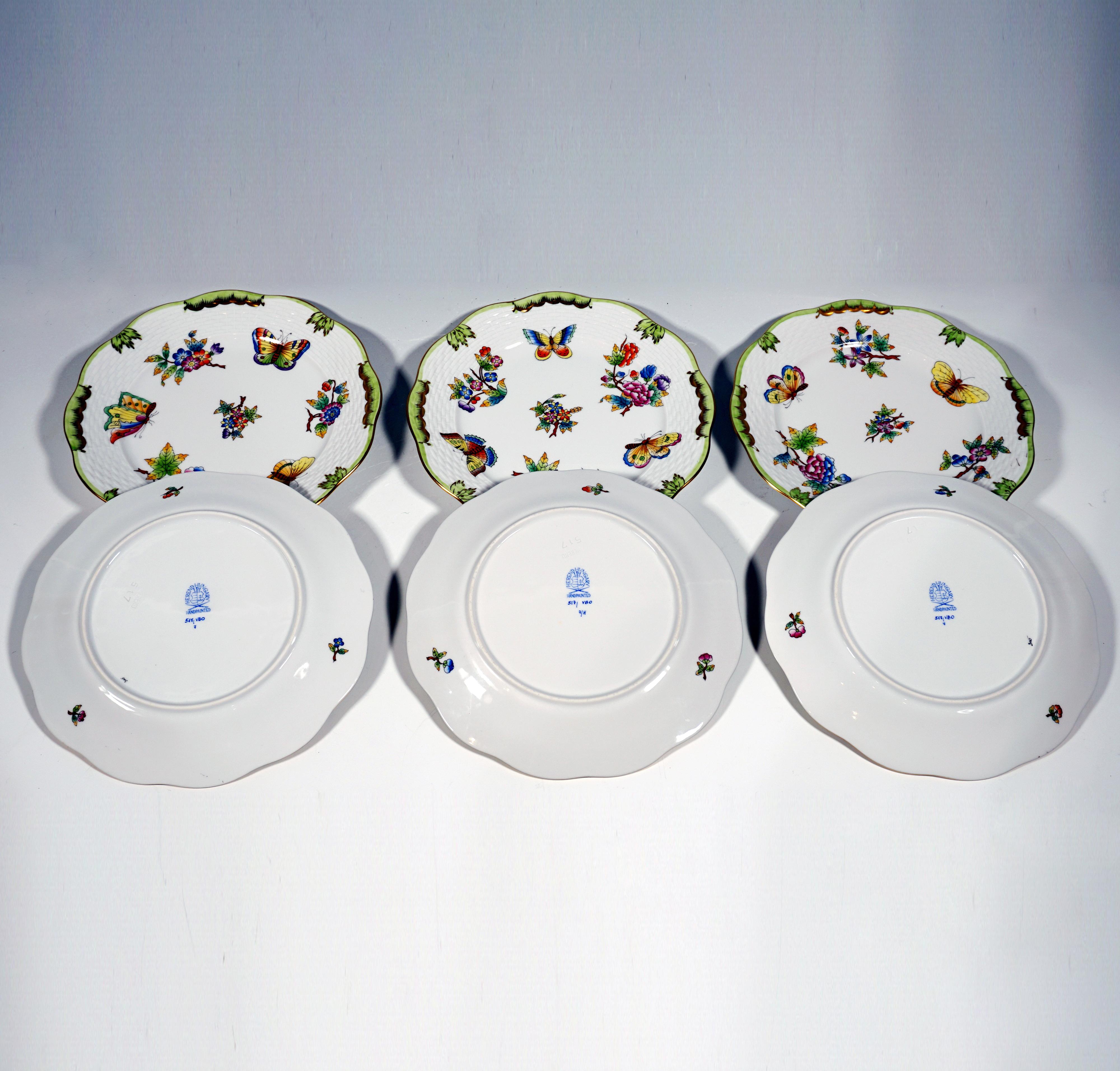 Victoria Avec Bord En Or Coffee Set For 6 Persons Herend Hungary 20th Century 1