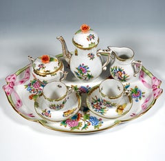 Victoria Avec Bord En Or Déjeuner Pour 2 Personnes, Herend Hongrie, 20e siècle