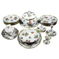 Victoria Avec Bord En Or, Dinner-Set für 6 Personen, Herend Ungarn, 20. Jahrhundert