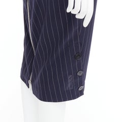 VICTORIA BECKHAM Jupe crayon zippée à deux sens, 100% laine, marine UK6 XS