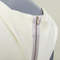 VICTORIA BECKHAM 2010 N91 cream origami fold grey belted cotton mini dress UK6