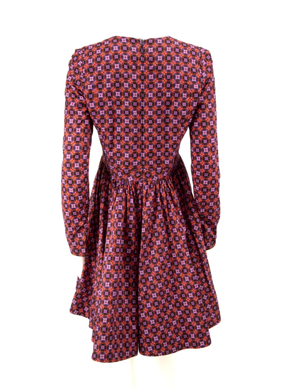 Victoria Victoria Beckham Vestido cuello redondo estampado abstracto Talla M Marrón en venta