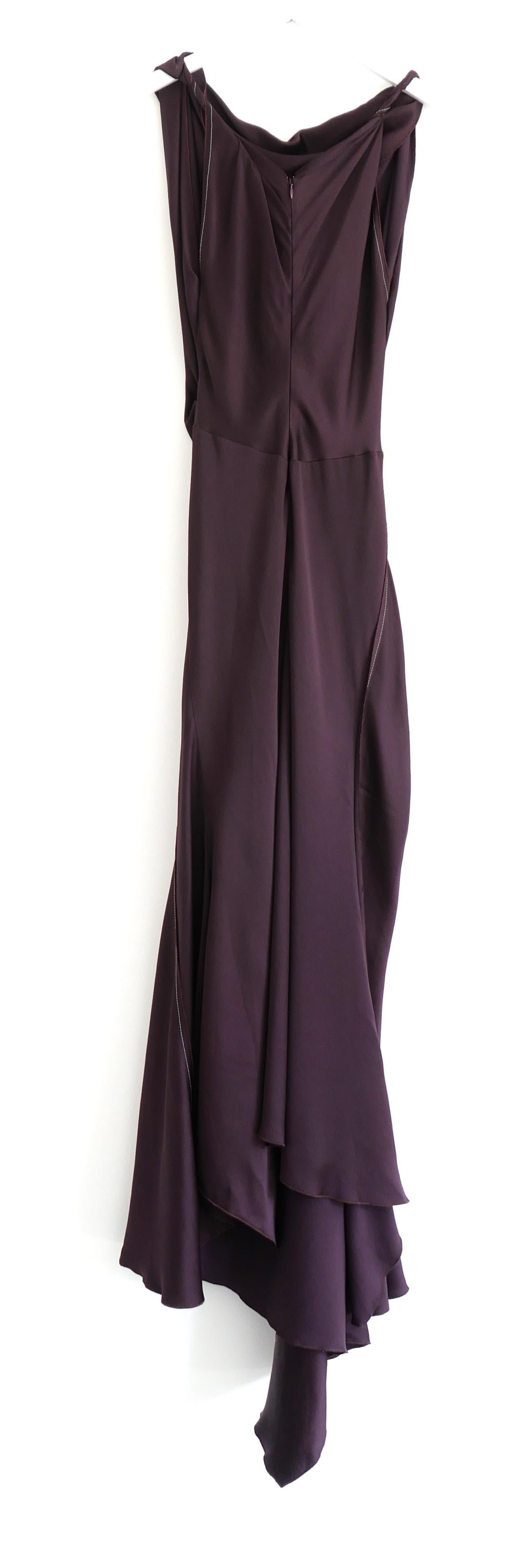 Victoria Beckham Asymmetrisch drapiertes Midikleid Fig im Angebot 2