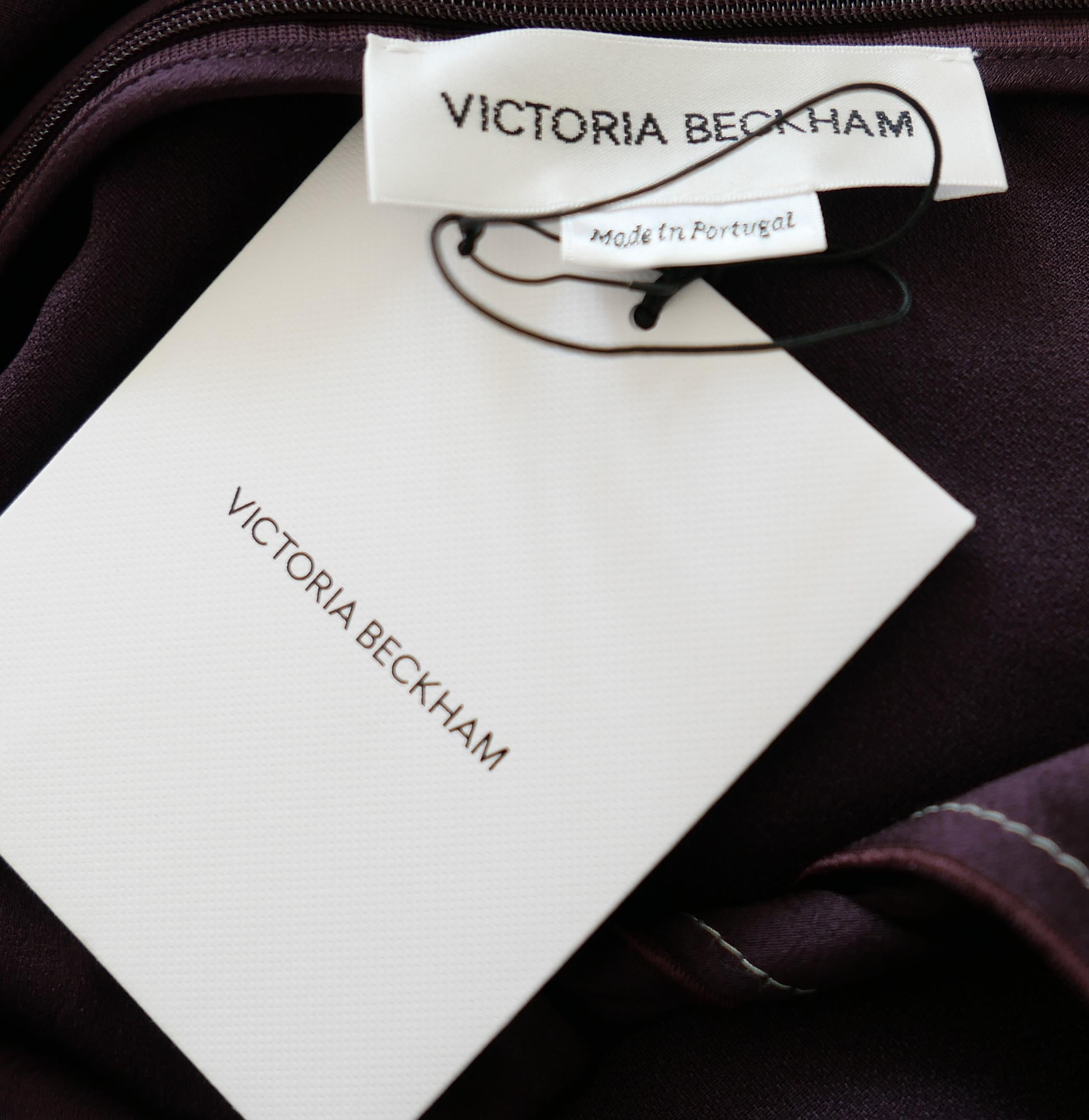 Victoria Beckham Asymmetrisch drapiertes Midikleid Fig im Angebot 3