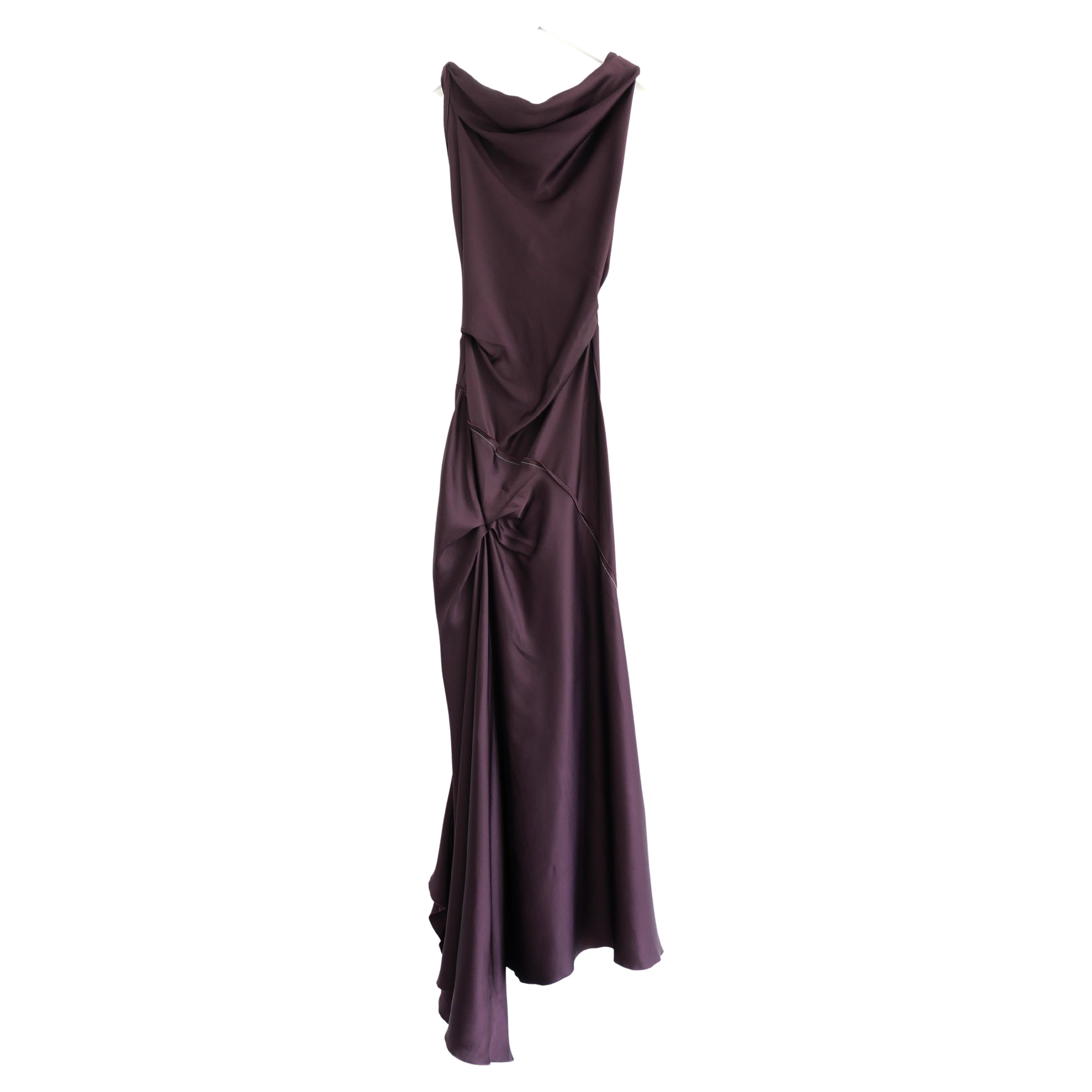 Victoria Beckham Asymmetrisch drapiertes Midikleid Fig im Angebot