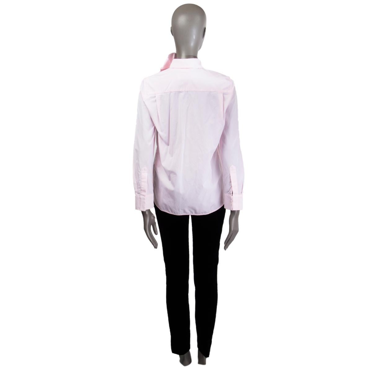 Gray VICTORIA BECKHAM baby pink cotton BOW DETAILE Button Up Shirt Top 8 XS For Sale
