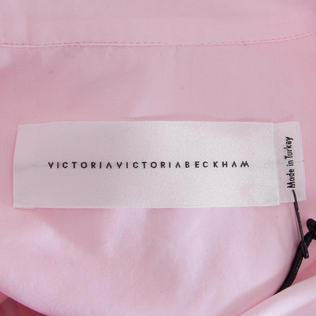 Women's VICTORIA BECKHAM baby pink cotton BOW DETAILE Button Up Shirt Top 8 XS For Sale
