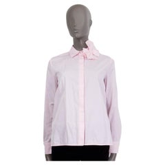 Used VICTORIA BECKHAM baby pink cotton BOW DETAILE Button Up Shirt Top 8 XS