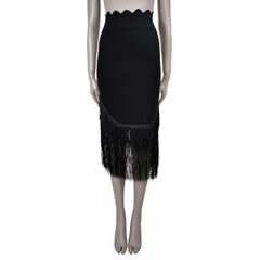 VICTORIA BECKHAM negro 2023 FRINGED JACQUARD MIDI Falda S