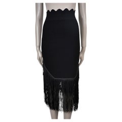VICTORIA BECKHAM negro 2023 FRINGED JACQUARD MIDI Falda S