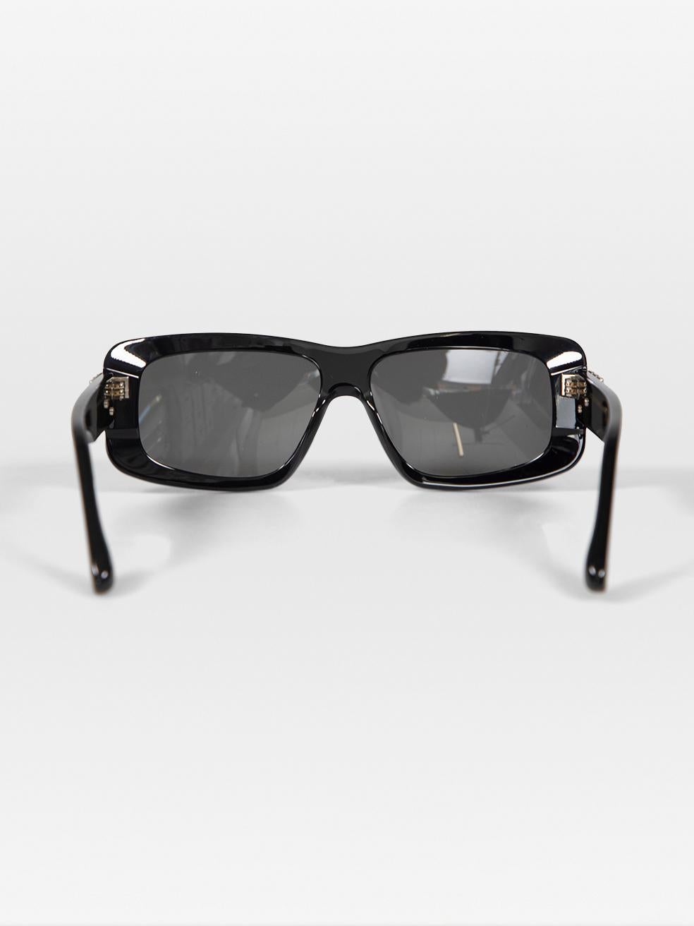 Women's Victoria Beckham Black Chain Rectangular Sunglasses For Sale