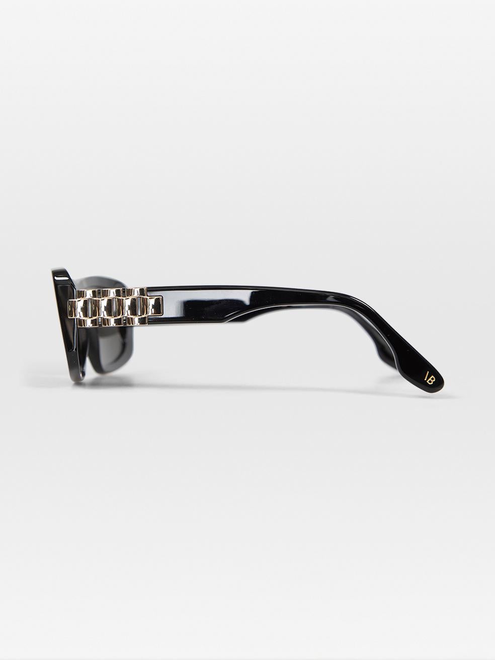 Victoria Beckham Black Chain Rectangular Sunglasses For Sale 1