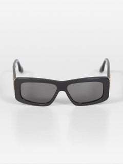 Victoria Beckham Black Chain Rectangular Sunglasses