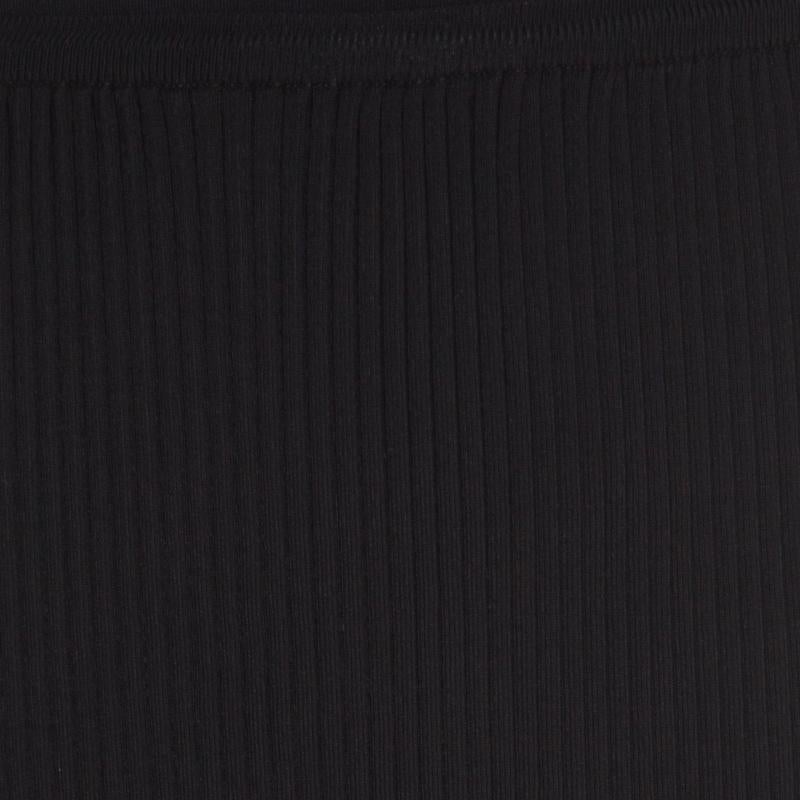 Women's Victoria Beckham Black Contrast Stripe Detail Rib Knit Fluted Midi Skirt S