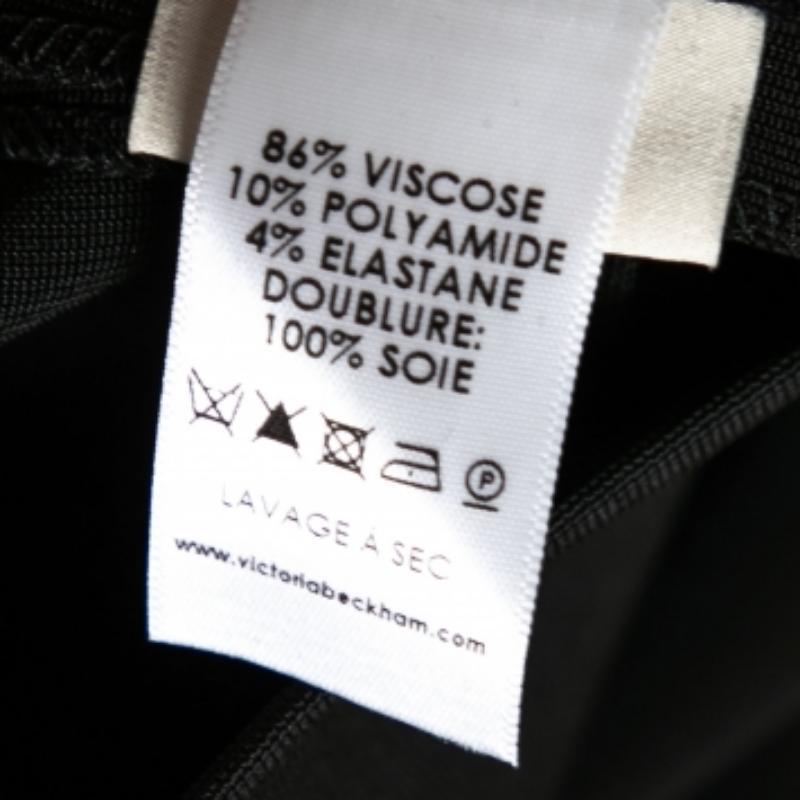 Victoria Beckham Black Crepe Contrast Strap Detail Sleeveless Dress L For Sale 1