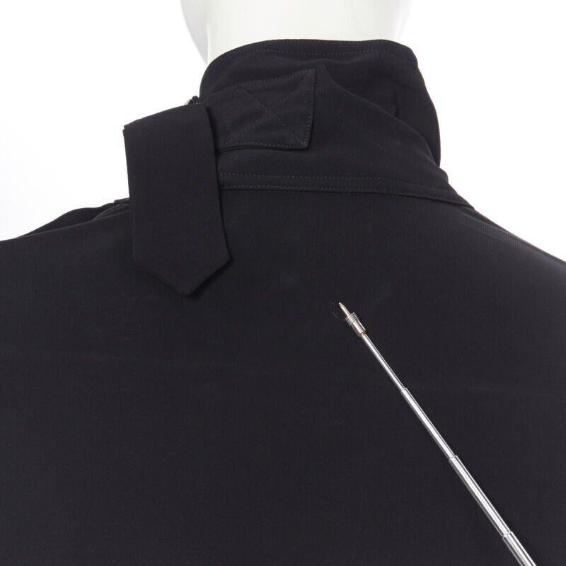 VICTORIA BECKHAM black crepe flap breast pocket strapped collar blouse top UK8 M For Sale 6
