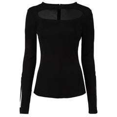 Victoria Beckham Black Cut Out Accent Top Size L