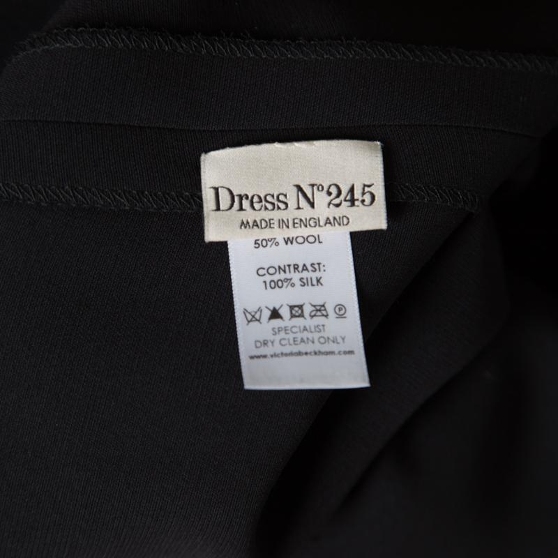 Women's Victoria Beckham Black Double Crepe Cutout Detail Sleeveless Maxi Dress S