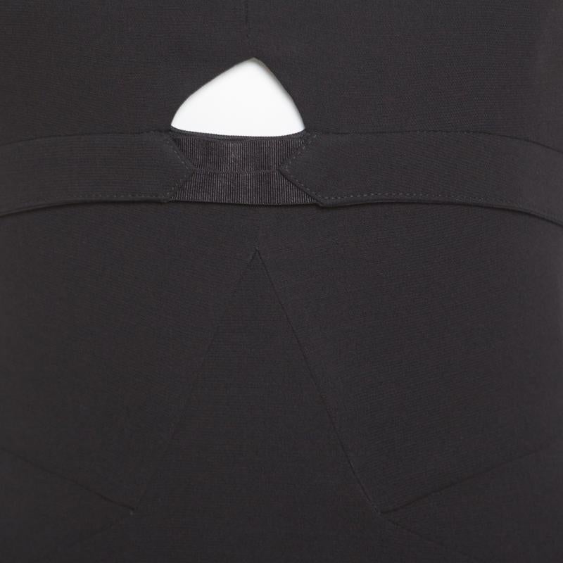 Victoria Beckham Black Double Crepe Cutout Detail Sleeveless Maxi Dress S 1