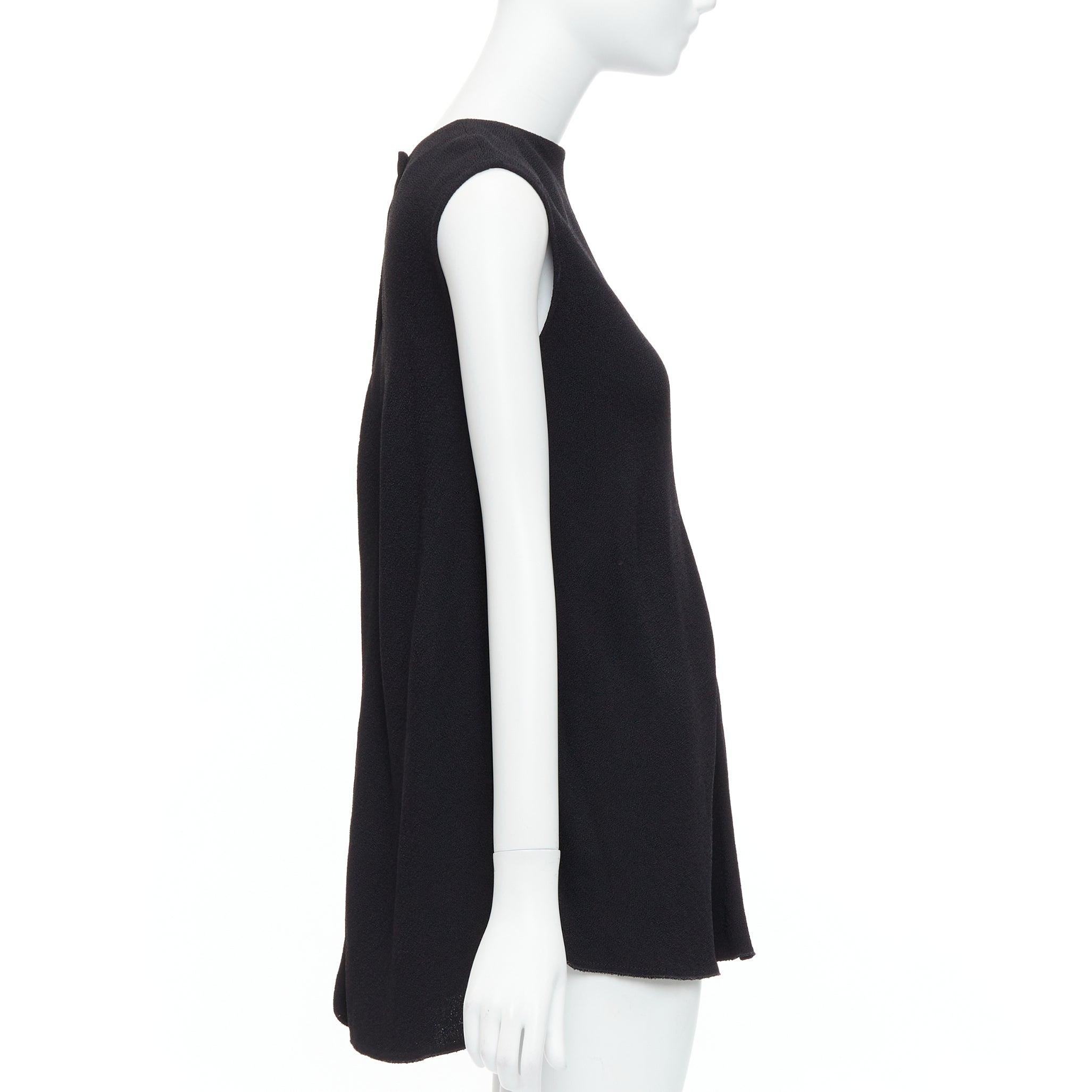 VICTORIA BECKHAM black drape backless inserted belt crew neck top In Good Condition For Sale In Hong Kong, NT